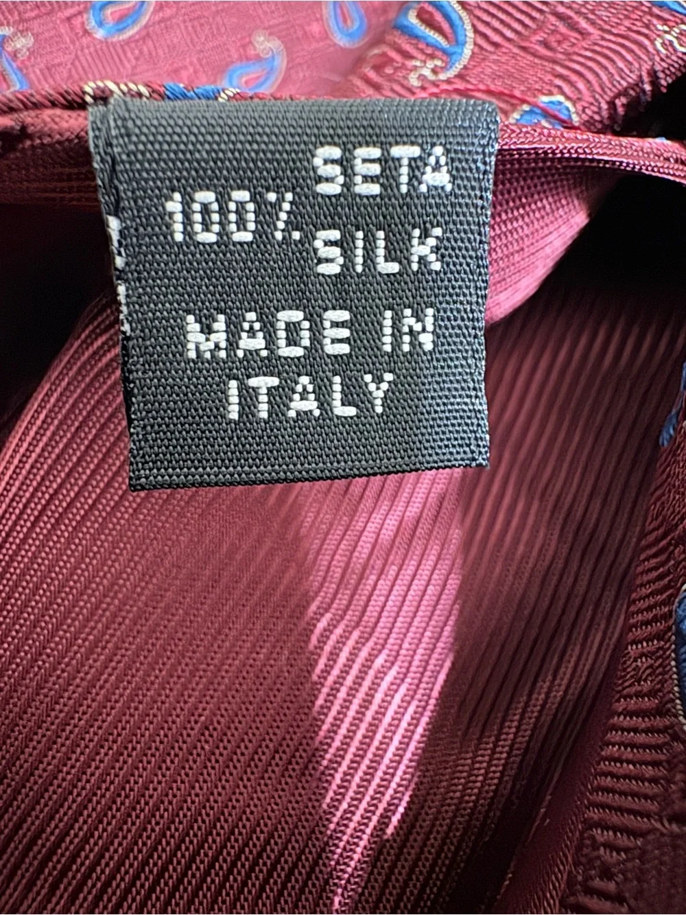 Luigi Borrelli Silk Paisley Tie in Burgundy